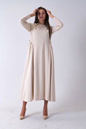 Taş Bisiklet Yaka Scuba Tesettür Elbise 4593445.50