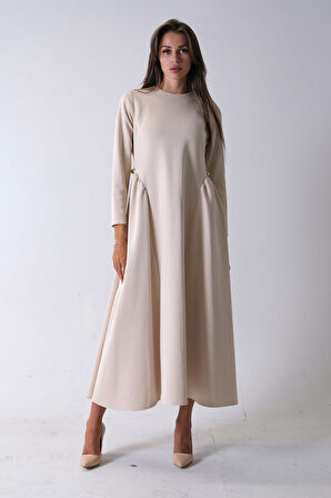 Taş Bisiklet Yaka Scuba Tesettür Elbise 4593445.50