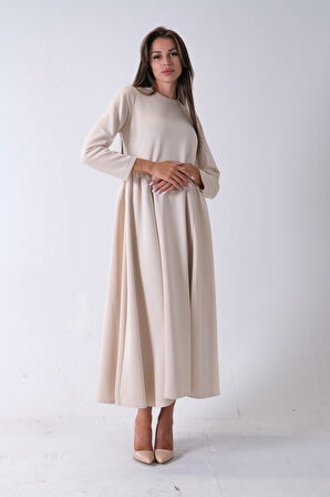 Taş Bisiklet Yaka Scuba Tesettür Elbise 4593445.50