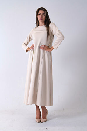 Taş Bisiklet Yaka Scuba Tesettür Elbise 4593445.50