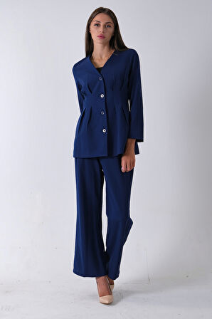 Lacivert Önü 4 Düğme Kapamalı Pantolonlu Takım 4592261.02