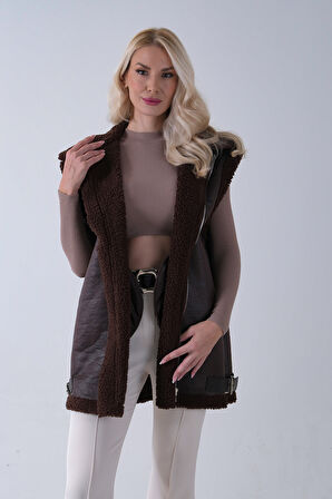 Kahve Biker Deri Yelek 31070181.05