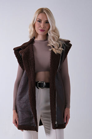 Kahve Biker Deri Yelek 31070181.05