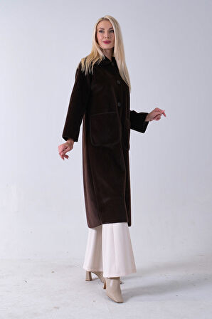 Kahve Bebe Yaka Çift Cepli Kaban 31050686.05