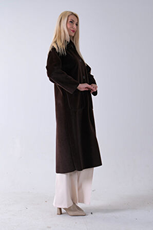 Kahve Bebe Yaka Çift Cepli Kaban 31050686.05