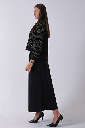 Siyah Sarı Petek Motifli Etekli Takım 4577253.01