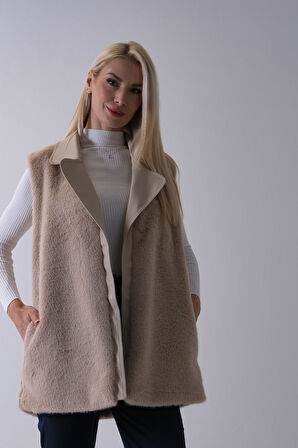 Taş Deri Yakalı Yandan Cepli Yelek 4579030.50