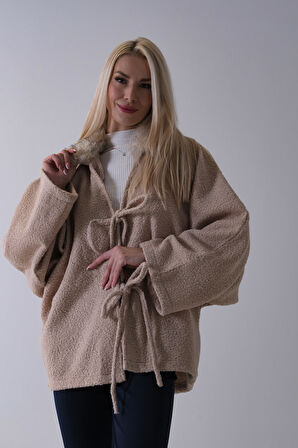 Taş Önü Bağlama Detaylı Yakası Kürklü Panço 47122475.50