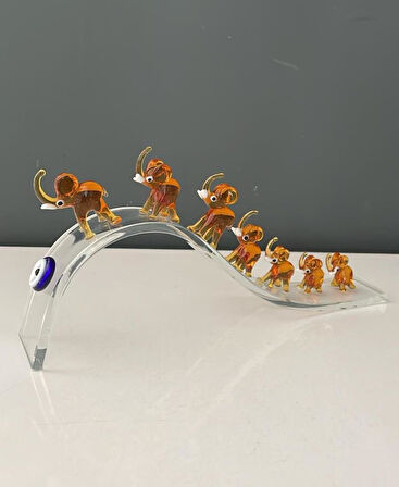 HERA KRİSTAL BÜYÜK KRİSTAL YEDİLİ FİL AMBER