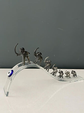 HERA KRİSTAL BÜYÜK KRİSTAL YEDİLİ FİL KOYU GRİ