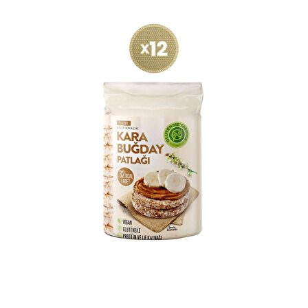 KARABUĞDAY PATLAĞI SADE 12 PAKET (100 Gram x 12 Paket)