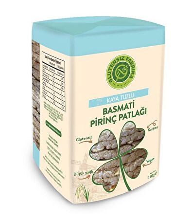 GLUTENSİZ FABRİKA KAYA TUZLU BASMATİ PİRİNÇ PATLAĞI (6 PAKET X 75 GRAM) Sağlıklı Atıştırmalık