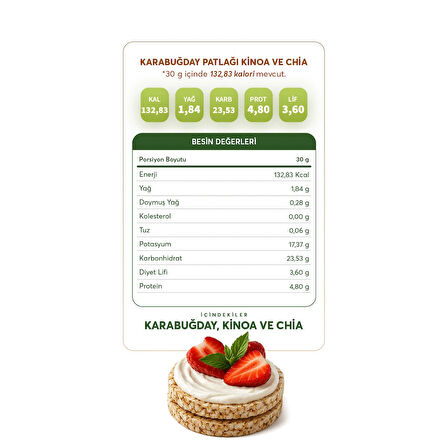 GLUTENSİZ FABRİKA Karabuğday Patlağı Kinoa&chia