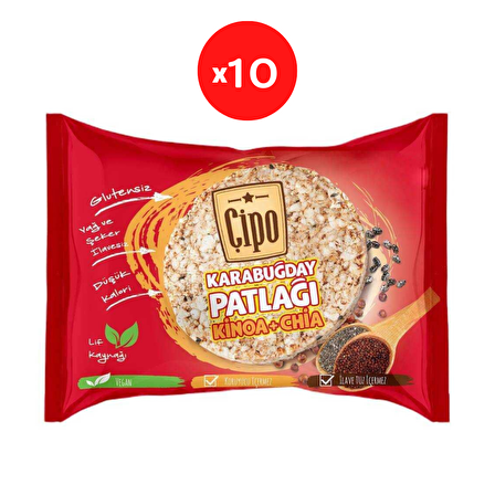 ÇİPO KARABUĞDAY PATLAĞI KİNOA&CHİA 10 PAKET