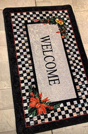 Welcome Lateks Taban Su Geçirmez Saçaksız (60x90 Ebat ) Kapıönü Paspası