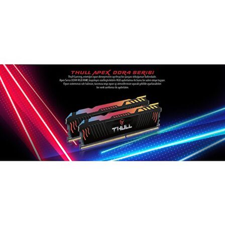 Thull Apex 16GB Kıts (2X8GB) 3200MHZ CL16 1.35V Rgb Heatsınk Ddr4 Ram THL-PCAPX25600D4-16G-B