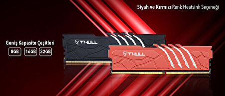 Thull Vortex 8gb 3200MHZ CL16 1.35V Black Heatsınk Ddr4 Ram THL-PCVTX25600D4-8G-B