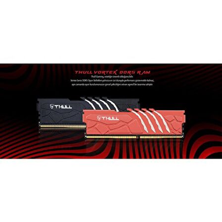 Thull Vortex 32GB Kıts (2X16GB ) 6000MHZ CL30 1,3V Black Heatsınk Ddr5 Ram THL-PCVTX4800D5-32G-B