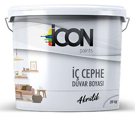 Icon Paints Akrilik Boya 20 kg İç Cephe Boyası Beyaz