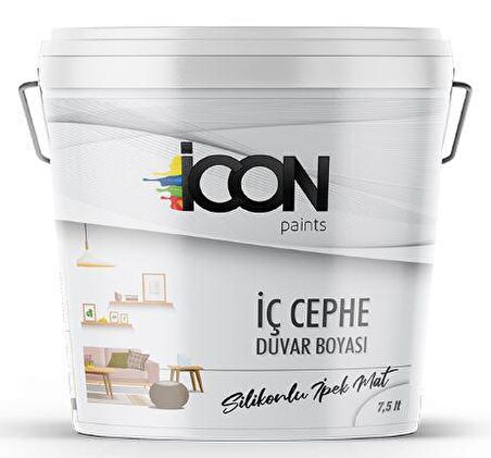 Icon Paints Silikonlu Boya 7.5 lt İç Cephe Boyası Beyaz