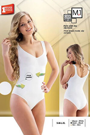 2018 Dikişsiz Kalın Askılı Boy Slip Lohusa Korse