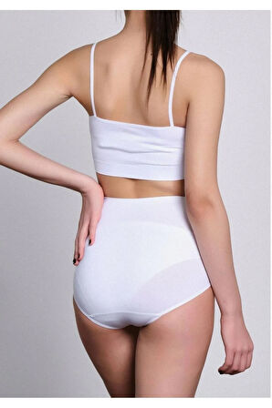 Yüksek Bel Seamless Pantolon Slip Korse Beyaz Yeni Sezon
