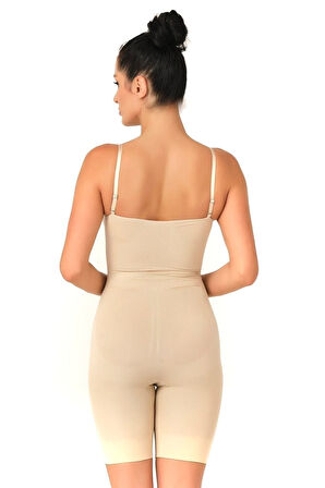 Seamless Dikişsiz Desenli Paçalı Body Korse 2071 Ten