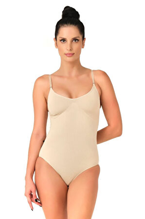 Seamless Dikişsiz Slip Çıtçıtlı Body Korse 2072 Ten