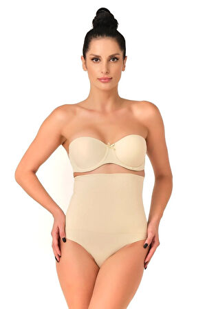 Seamless Yüksek Bel Çıtçıtlı Double Slip Korse Külot 2019 Ten