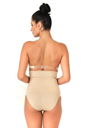 Seamless Yüksek Bel Çıtçıtlı Double Slip Korse Külot 2019 Ten