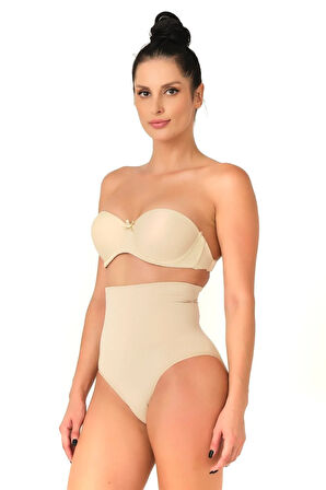 Yüksek Bel Dikişs.iz Iz Yapmayan Double Slip Korse Külot