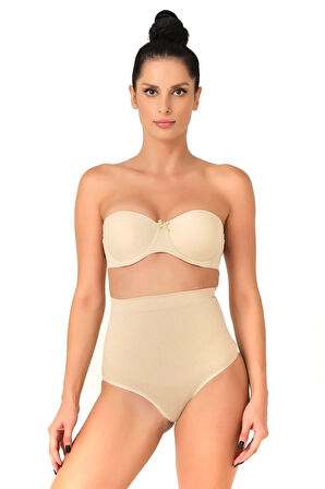 Seamless Yüksek Bel Karın Destekli String Külot Korse 2054 Ten
