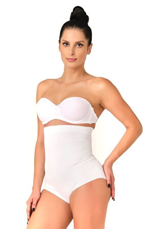 Seamless Yüksek Bel Slip Külot Korse 2008 Beyaz