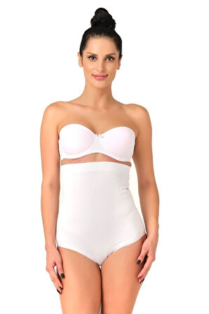 Seamless Yüksek Bel Slip Külot Korse 2008 Beyaz