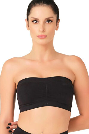 Seamless Straplez Pedli Sporcu Bustiyer 4022 Siyah