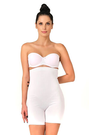 Seamless Uzun Paça Boxer Korse 2007 Beyaz