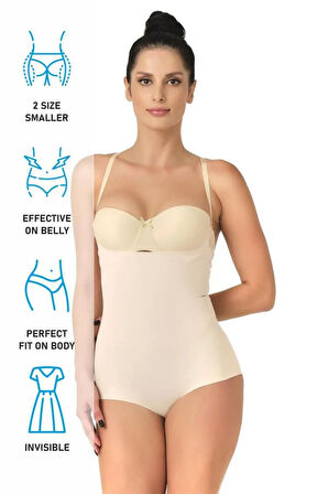 Siyah 2723 Lazer Kesim Göğsü Açık Slip Korse