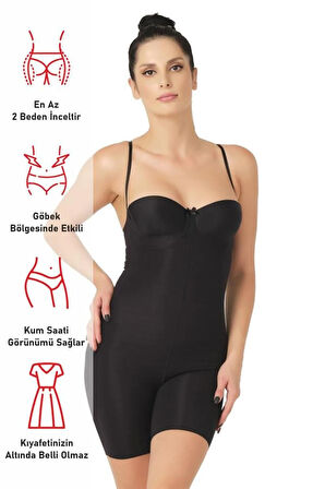 Ten 2758 Lazer Kesim Göğsü Açık Boxer Korse