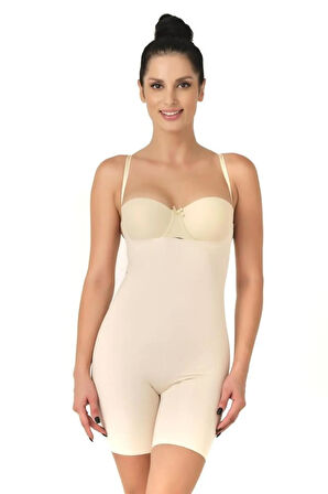 Ten 2758 Lazer Kesim Göğsü Açık Boxer Korse