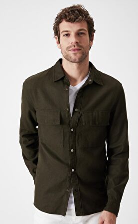 Boris Becker Erkek Cepli Haki Overshirt