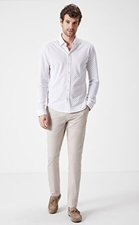 Boris Becker Erkek Mikro Desenli Örme Gömlek