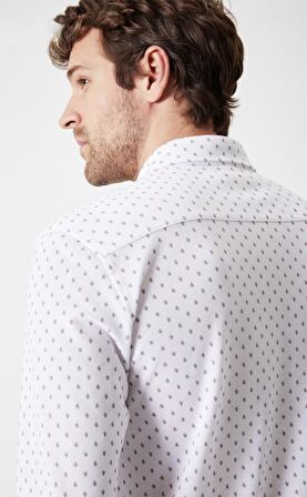 Boris Becker Erkek Mikro Desenli Örme Gömlek