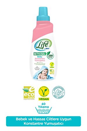 Life By Fakir Bitkisel Konsantre Bebek Çamaşır Yumuşatıcısı 1500ml x 6 Adet Avantaj Seti