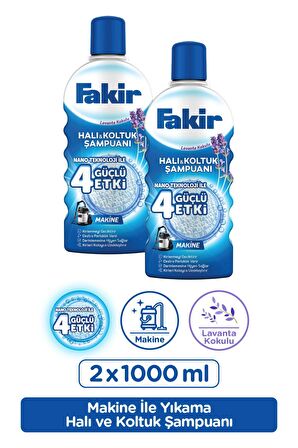 Fakir Nano Teknoloji ile Lavantalı Makine Halı ve Koltuk Şampuanı 1000ml x 2 Adet