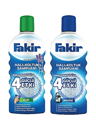 Fakir Halı ve Koltuk Şampuanı Lavanta Kokulu Makine Ve EL DE YIKAMA 1000 ml x 2