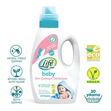 Life By Fakir Bitkisel Bazlı Vegan Sıvı Bebek Deterjanı 1500 ml x 2 Adet