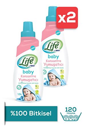 Life By Fakir Bitkisel Bebek Çamaşır Yumuşatıcısı 1500 ml x 2 Adet