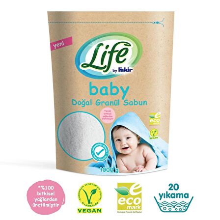 Life By Fakir Doğal Bebek Granül Toz Sabun 1 kg x 2 Adet