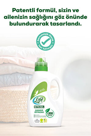 %100 Bitkisel Bazlı Vegan Sıvı Çamaşır Deterjanı 1500 ml X 2 Adet, %100 Doğal Temizlik
