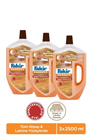 Fakir Parkett Nano Teknolojili Ahşap Temizleyici 2.5L x 3 Adet